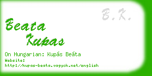 beata kupas business card