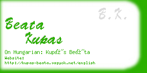 beata kupas business card